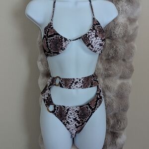 Snakeskin Print Bikini Set